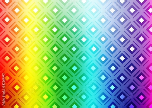 Light Multicolor, Rainbow vector texture with lines, rhombuses.