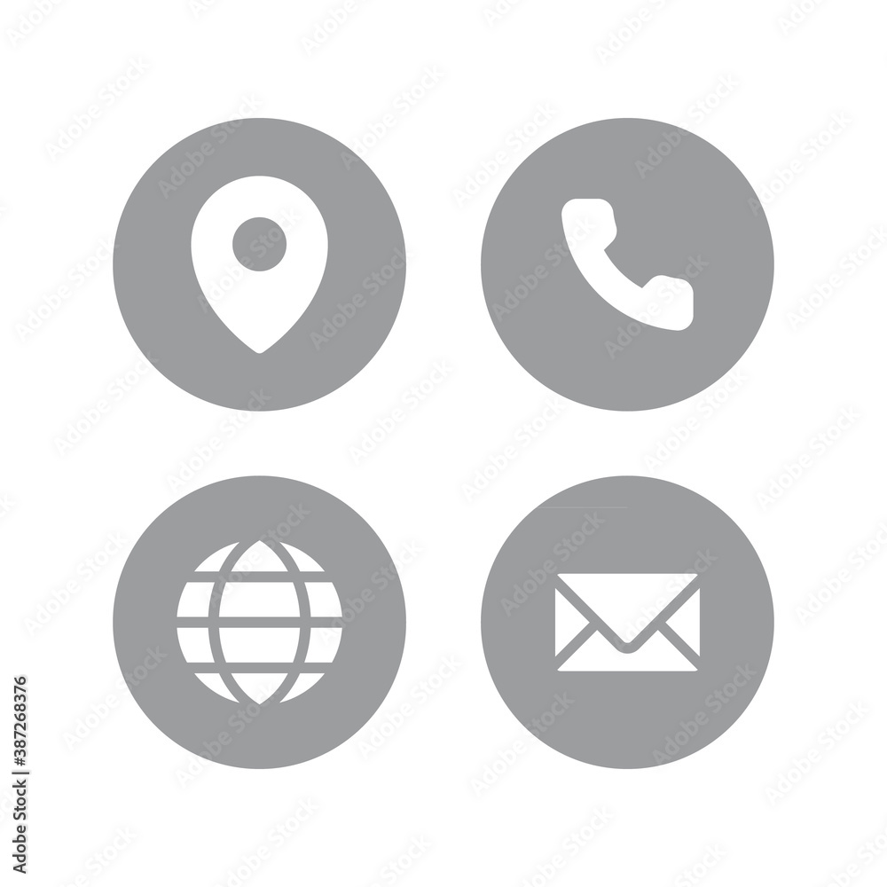 Fototapeta premium Communication icon set in the circle button