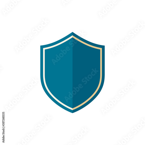 blue shield isolated on white background