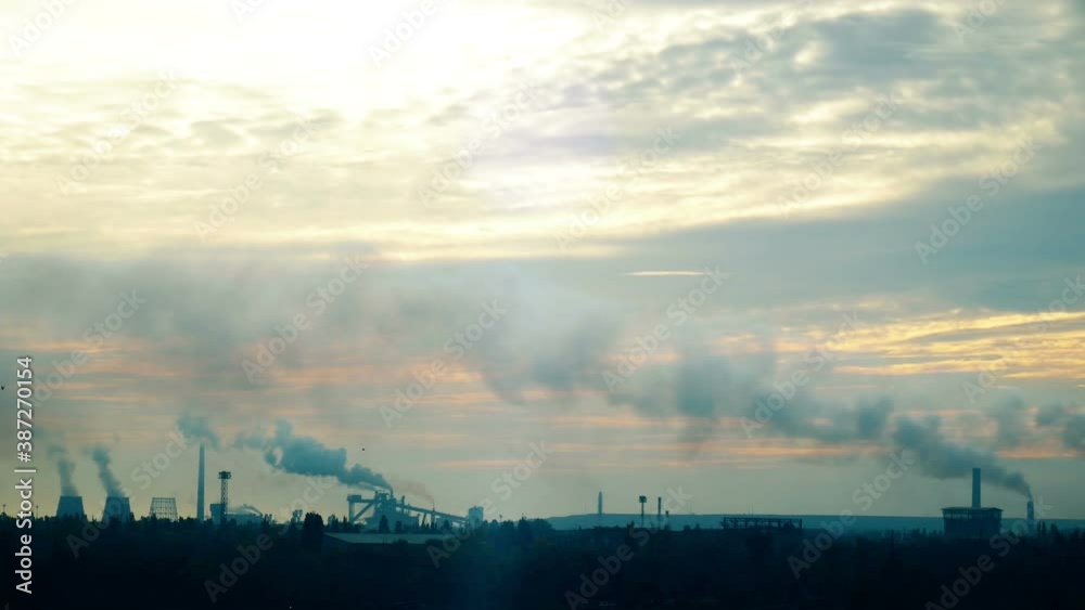 Chimneys release gas, steam and smoke background. Dangerous ecology. Metallurgical industrial factory. Poisoned air. Epic pollution of nature. Toxic substances. Chimneys release gas, steam and smoke background. Dangerous ecology. Metallurgical industrial factory. Poisoned air. Epic pollution of nature. Toxic substances.