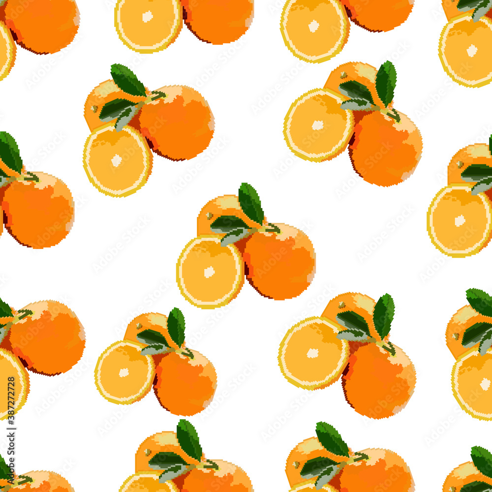 Orange with leaves pattern. Orange with leaves pattern.