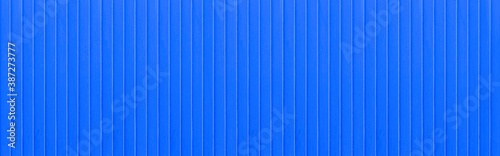 Panorama of Blue Corrugated metal background and texture surface or galvanize steel