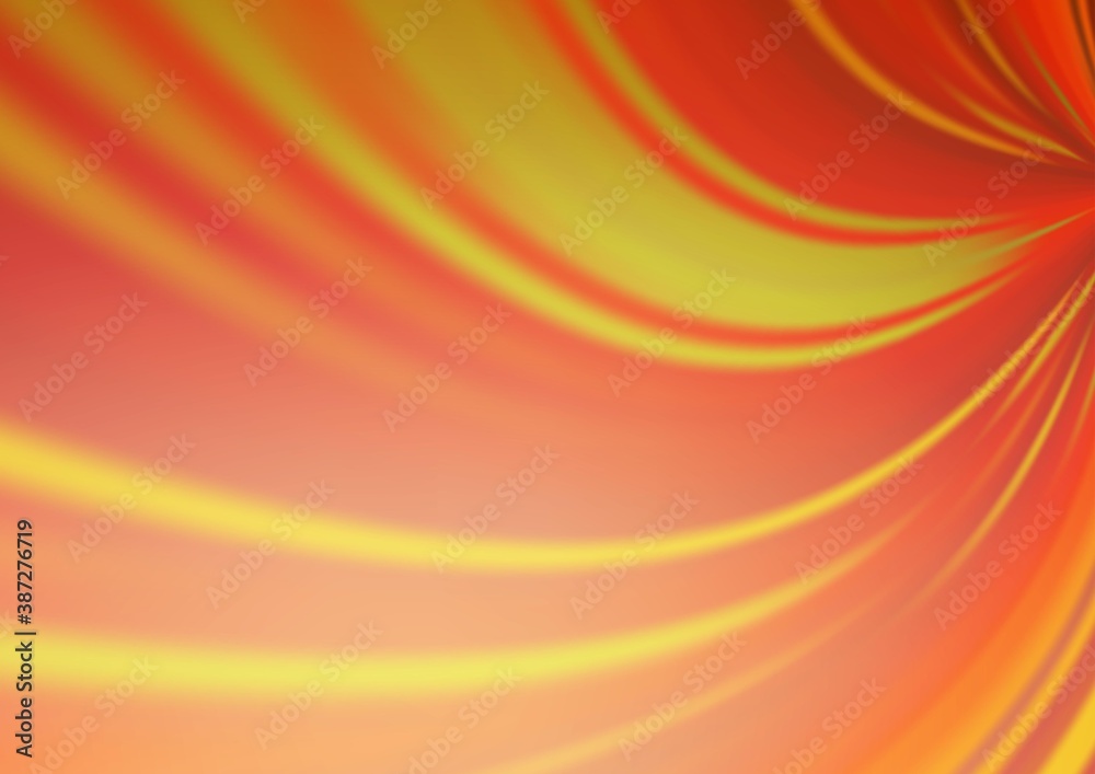 Light Orange vector blurred shine abstract pattern.