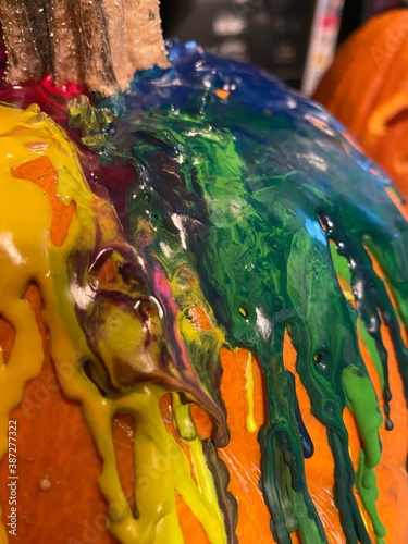 Melted crayon pumpkin