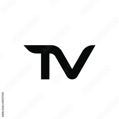 simple initial letter luxury tv bold logo design isolatedwith white background