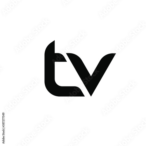 simple initial letter luxury tv bold logo design isolatedwith white background