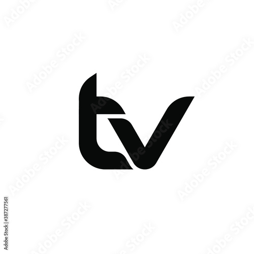 simple initial letter luxury tv bold logo design isolatedwith white background