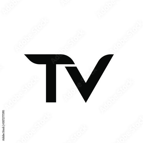 simple initial letter luxury tv bold logo design isolatedwith white background