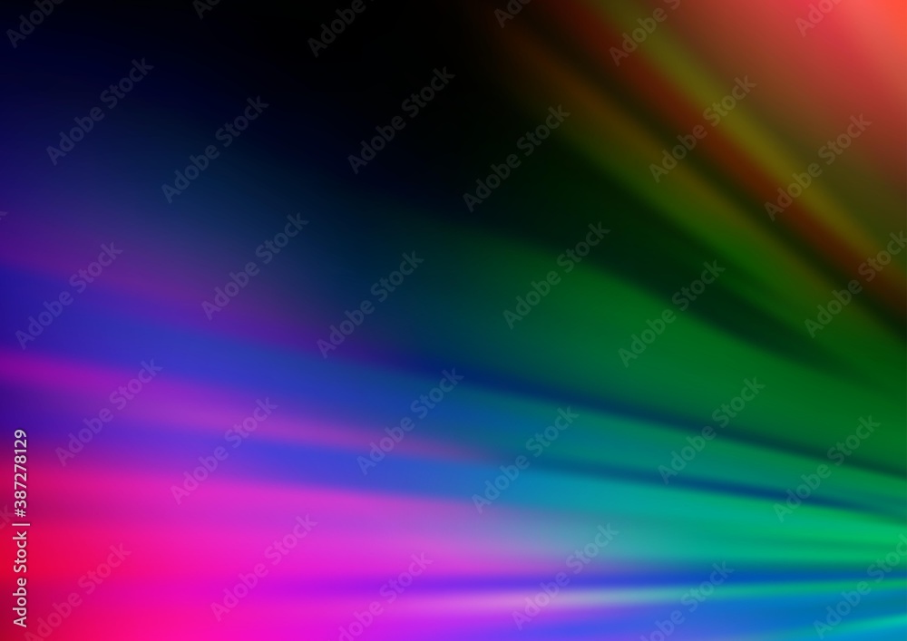 Fototapeta premium Dark Multicolor, Rainbow vector pattern with narrow lines.