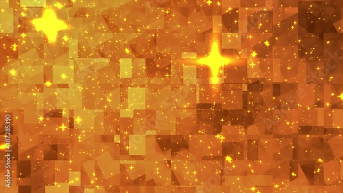 Golden square in motion background with shining stars.
[2021] New 4K Resolution