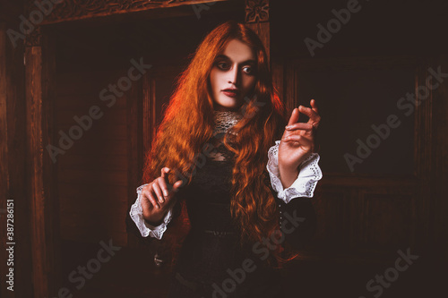 redhead mysterious woman