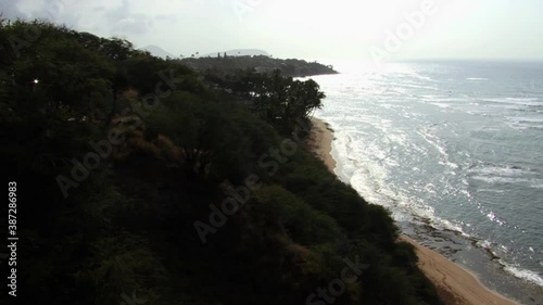 Panoramic view of Hanauma Bay, Hawaii Kai neighborhood of East Honolulu, Oahu. photo