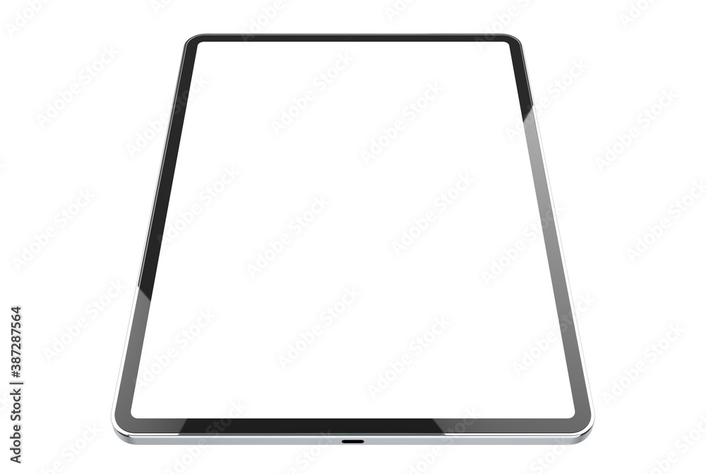 Empty screen tablet computer mock-up view on white background
Empty screen tablet computer mock-up view on white background