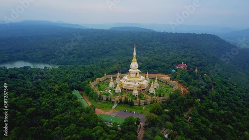 Thailand Aerial view Phra Maha Chedi Chai Mongkol landmark of buddhism photo