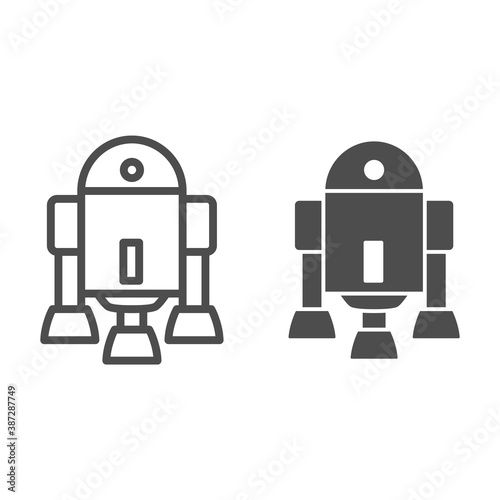 Android Robot line and solid icon, Robotization concept, Android symbol figure sign on white background, robot silhouette icon in outline style for mobile concept and web design. Vector graphics.