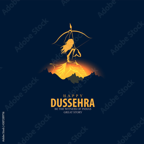 innovative vector illustration of Happy Dussehra festival of India. photo
