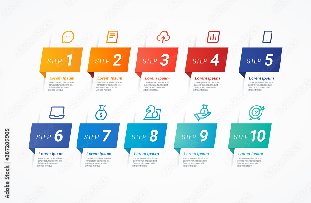 Timeline Process Step infographics Business marketing concept design vector for workflow layout, diagram, annual report, web design
