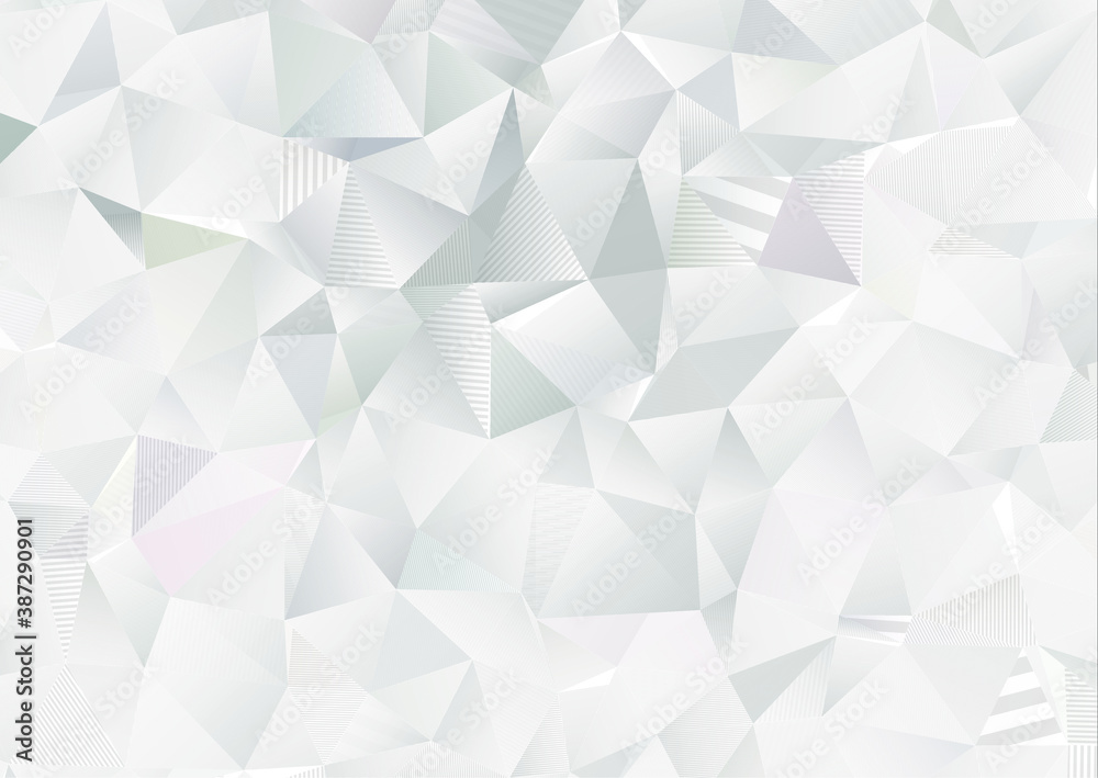 Abstract white geometric 3D background. Abstract Black and White Lowpoly background. White abstract low-poly, polygonal triangular mosaic background for presentations and prints. Vector illustration.