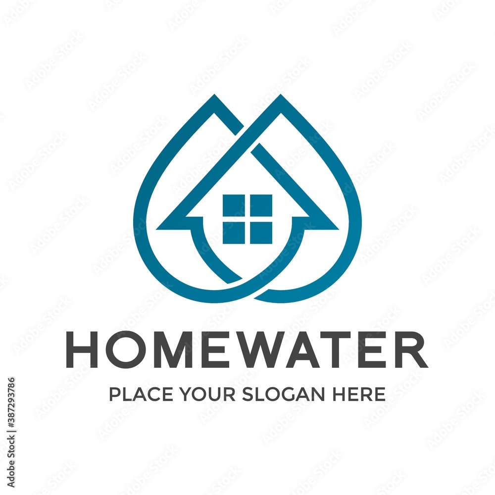 Home water vector logo template. This design use house symbol. Suitable for business and building. Home water vector logo template. This design use house symbol. Suitable for business and building.