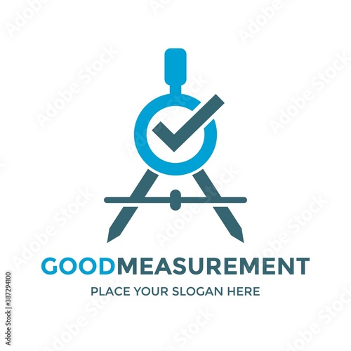 Compass drawing vector logo template. This design use use measurement symbol. Suitable for sketch.