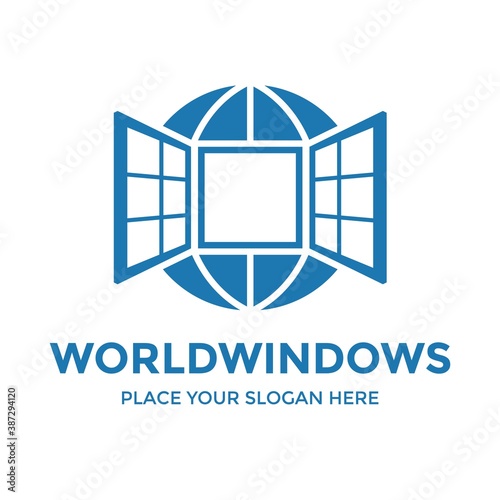 World windows vector logo template. This design use globe symbol. Suitable for education, website or knowladge.