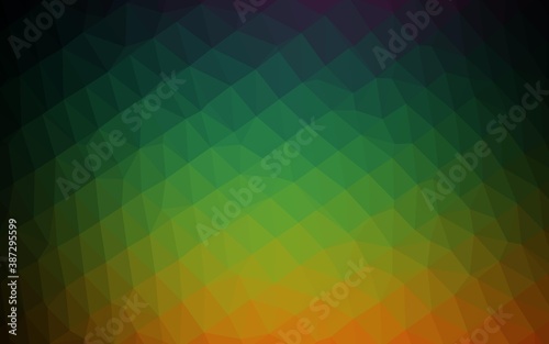 Dark Multicolor  Rainbow vector abstract polygonal cover.
