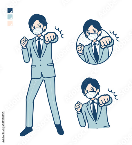 simple suit businessman mask_Punch