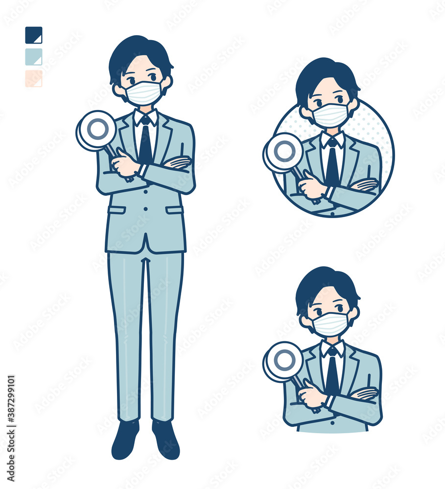 simple suit businessman mask_Think-answer simple suit businessman mask_Think-answer