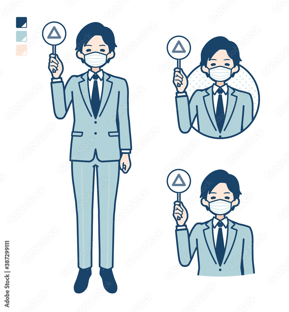 simple suit businessman mask_Triangle-panel simple suit businessman mask_Triangle-panel