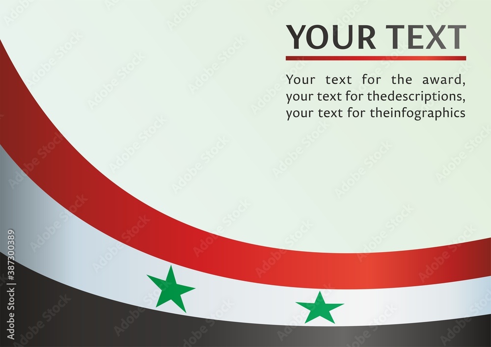 Flag of Syria, the template for the award, an official document with the flag and symbol of the Syrian Arab Republic