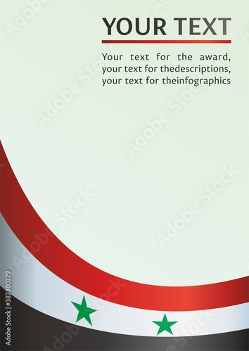 Flag of Syria, the template for the award, an official document with the flag and symbol of the Syrian Arab Republic