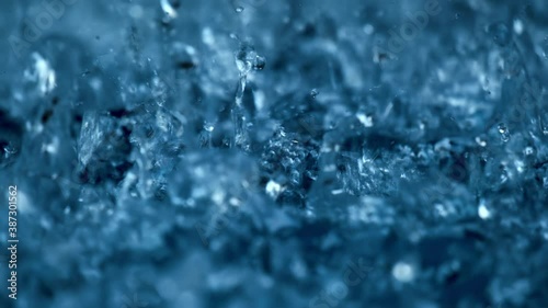 Slow motion of heavy rain falling close up.