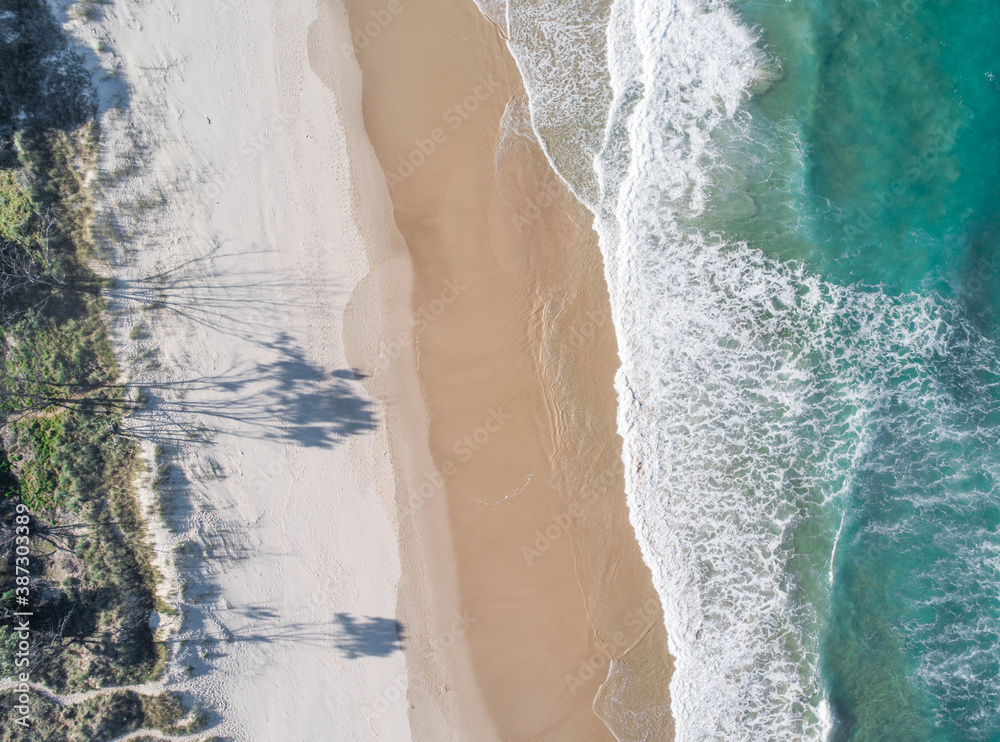 Aerial view of a beach on a holiday village Aerial view of a beach on a holiday village