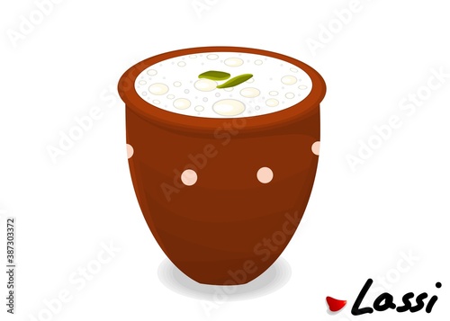 Lassi indian Sweet Dish Food Vector