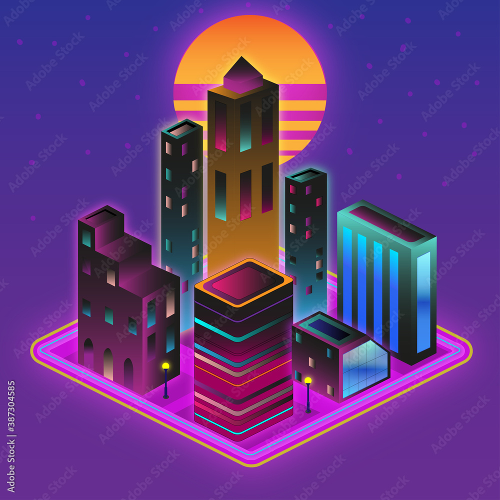 Fototapeta premium Neon Town