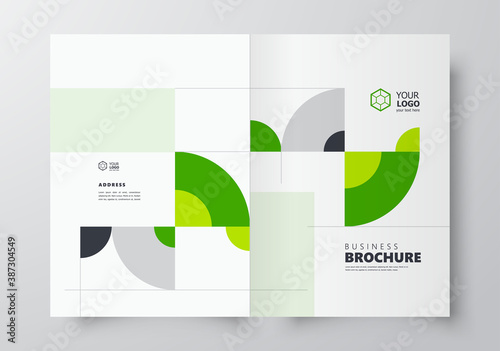 Green circles Booklet design template, creative business brochure