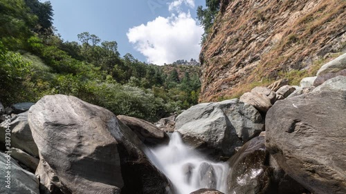 A large Hymalayan mountain in the background. Timelapse 4k photo