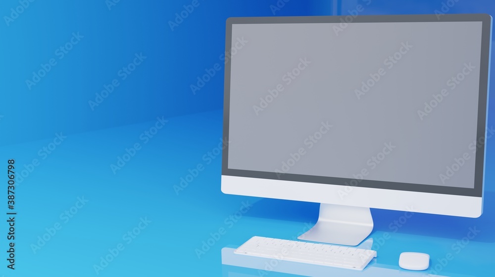 A computer monitor is an output device that displays information in  pictorial form. A monitor usually comprises the visual display circuitr  casing and power supply.3d rendering Stock Illustration | Adobe Stock