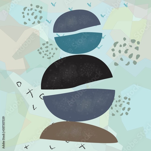 Cute Scandinavian Terracotta Pattern in modern colours. Modern abstract art for prints.  Nordic Design.