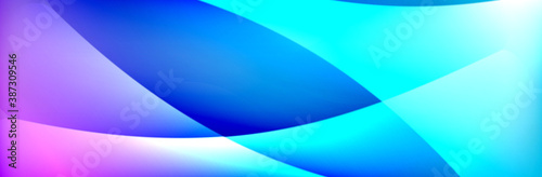 Fluid gradient neon color waves, vector abstract background