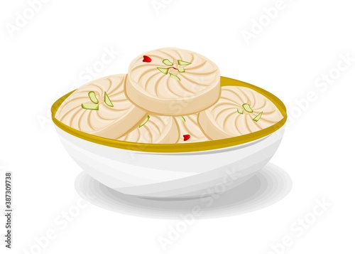 Peda Indian Sweets or Mithai Food Vector