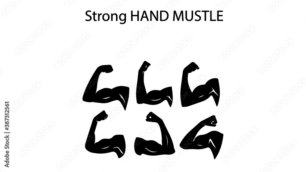 Hand muscle silhouette. strong arm muscles, hard biceps and power gym. armpits muscle fitness logo, body builder guy bicep or strength arms powers badge. isolated vector stencil icon Hand muscle silhouette. strong arm muscles, hard biceps and power gym. armpits muscle fitness logo, body builder guy bicep or strength arms powers badge. isolated vector stencil icon