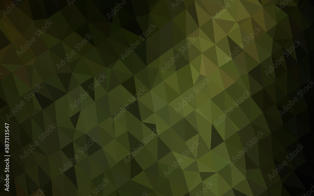 Obraz premium Dark Green vector triangle mosaic template.