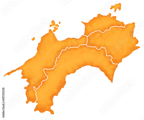 四国地方の地図