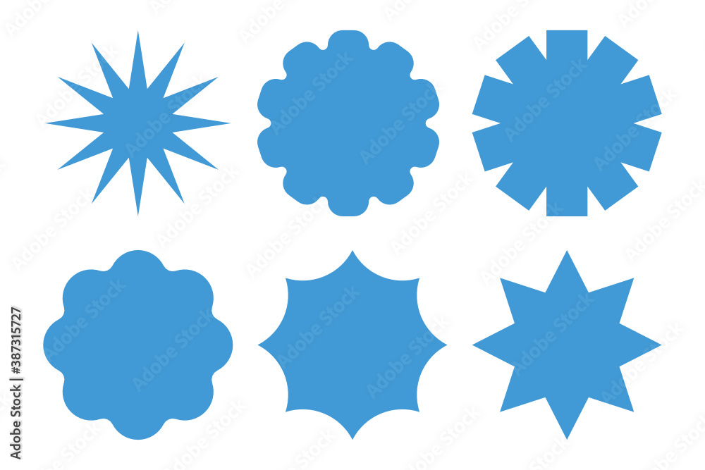 Fototapeta premium Set of blue tag icon. Sticker, Label symbol
