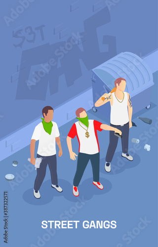 Street Gang Isometric Illustration
