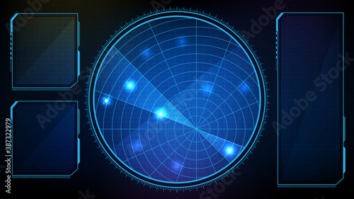 abstract background of futuristic technology hud ui scan interface intruder alert signal