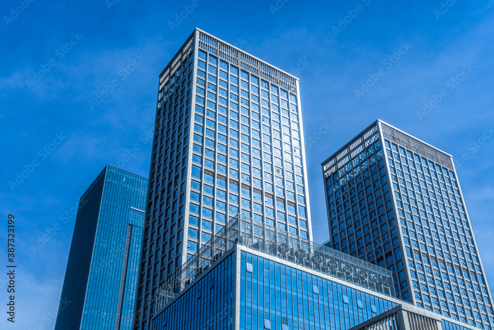 Architecture details Modern Building Glass facade Business background.