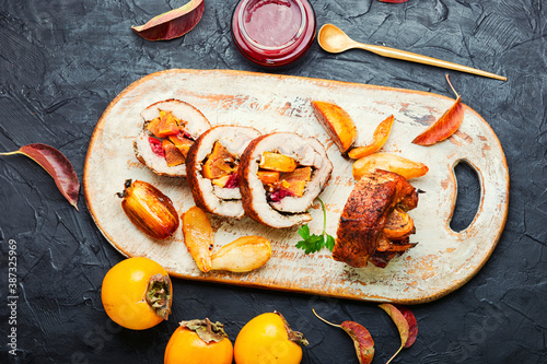 Meatloaf with persimmon. photo