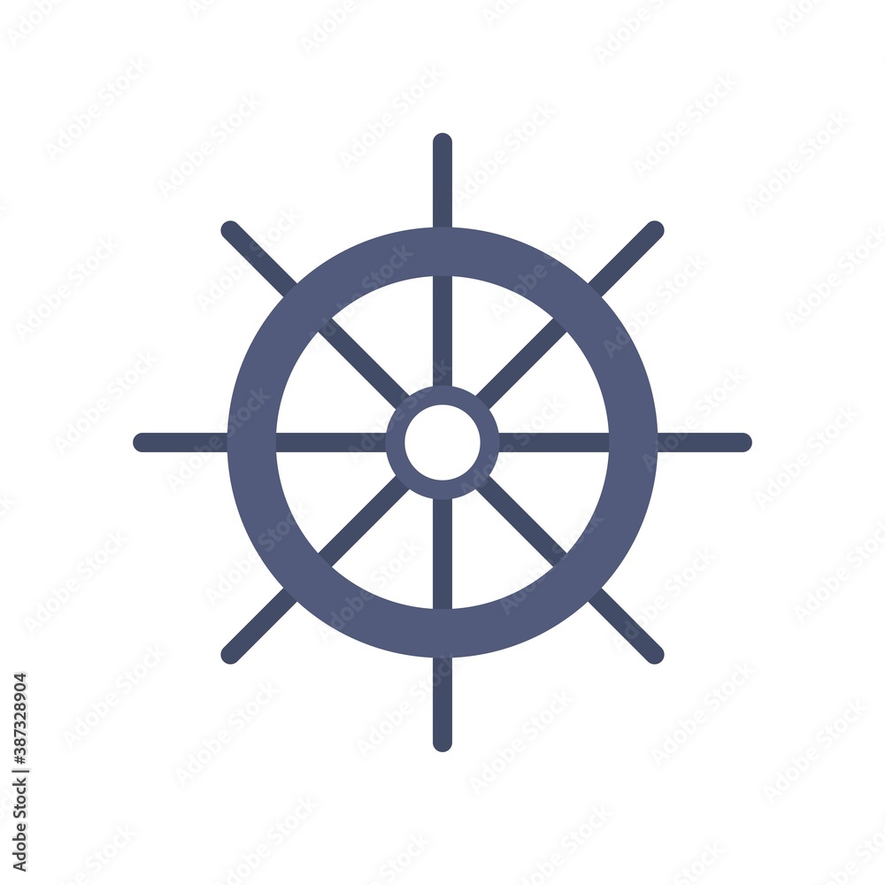 Obraz premium Ship Steering Icon Color Design Vector Template Illustration